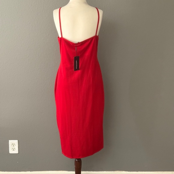 Pretty Little Thing Midi Red Dress Plus Sz 16 NWT Sexy Cocktail Christmas - Picture 6 of 8